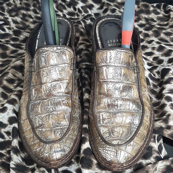Stuart weitzman mules ALLIGATOR PRINT - Picture 3 of 14